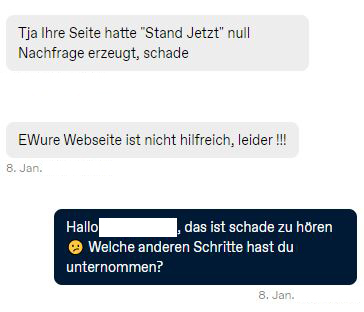 Ein Ausschnitt aus einer Chatnachricht auf tumblr, der unsere Interaktion mit dem Follower zeigt.